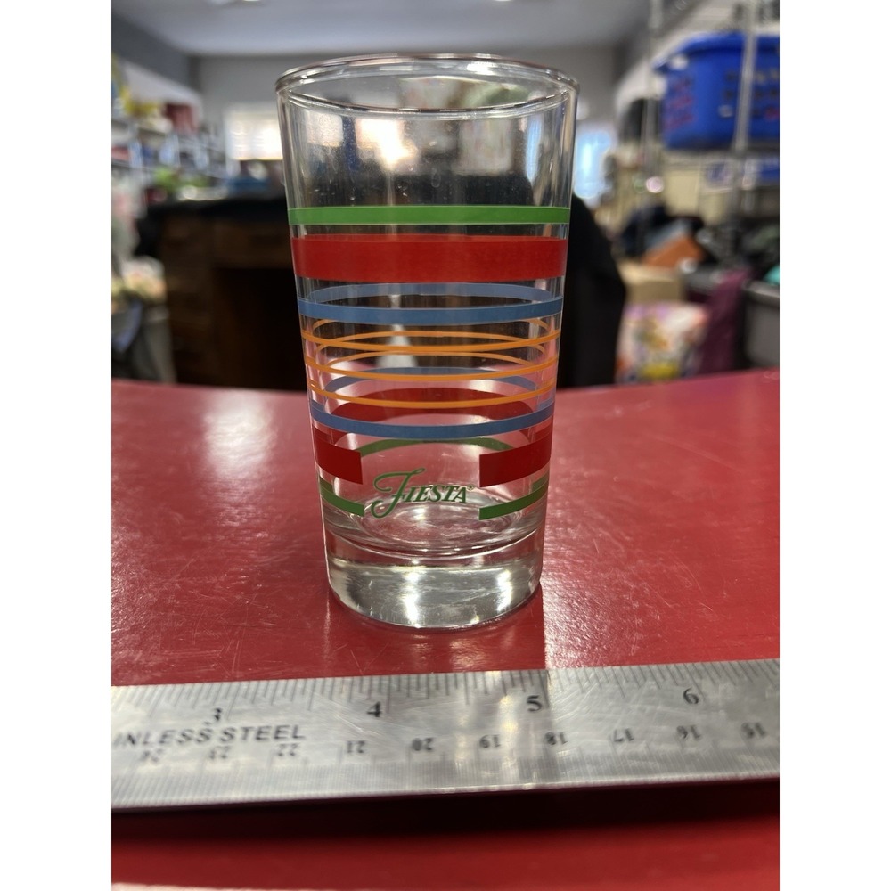 Libbey Fiesta Mambo Stripe Juice Glassware 7 Oz Vintage Design